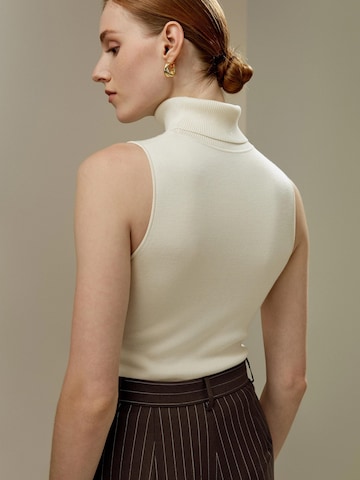 Lilysilk Trui 'Seidenstrick Rollkragen Oberteil' in Wit