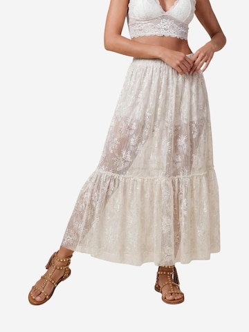 I AM Skirt 'Gonna Pizzo PE26065' in Beige: front