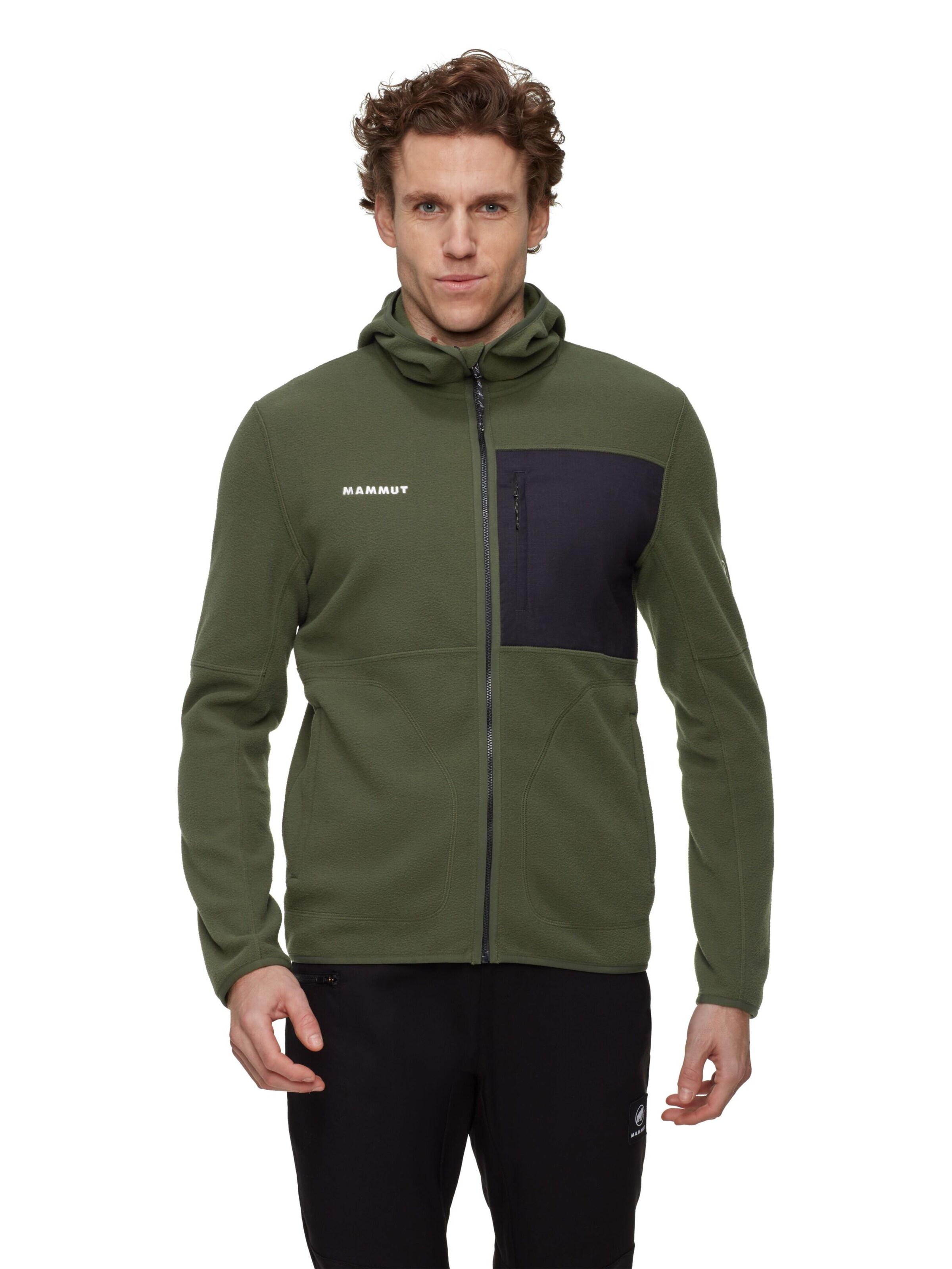 MAMMUT Athletic Fleece Jacket 'Tamaro' in Green: front