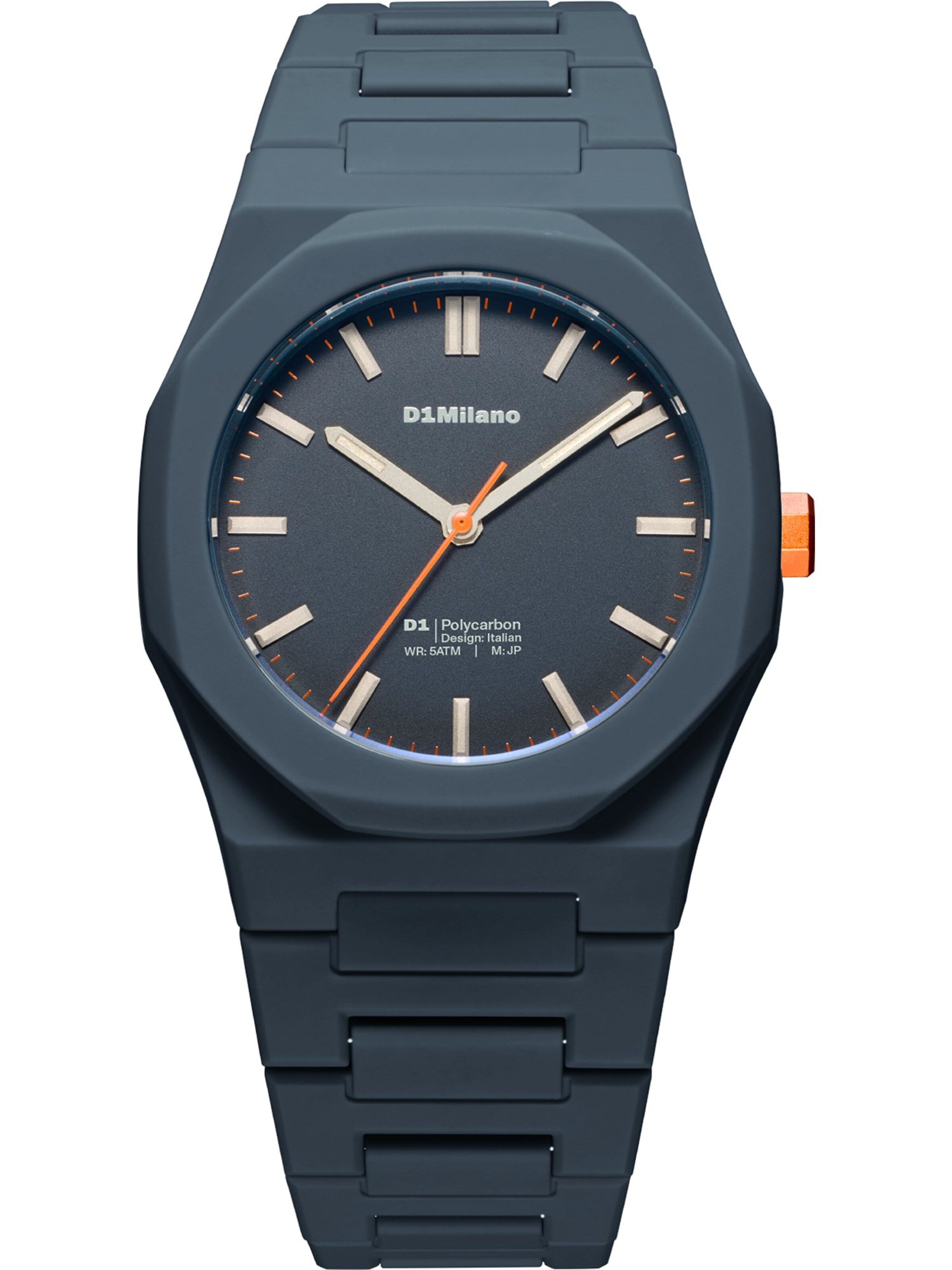 D1 Milano Analoguhr in Silber: Vorderseite