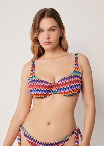 CALZEDONIA Balconette Bikini Top 'Vibrant Chevron' in Mixed colors