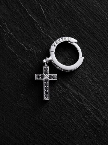 Boucles d'oreilles 'HARD BLACK STONES' REYTEL en argent