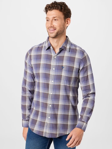 American Eagle Regular fit Button Up Shirt in Blue: front