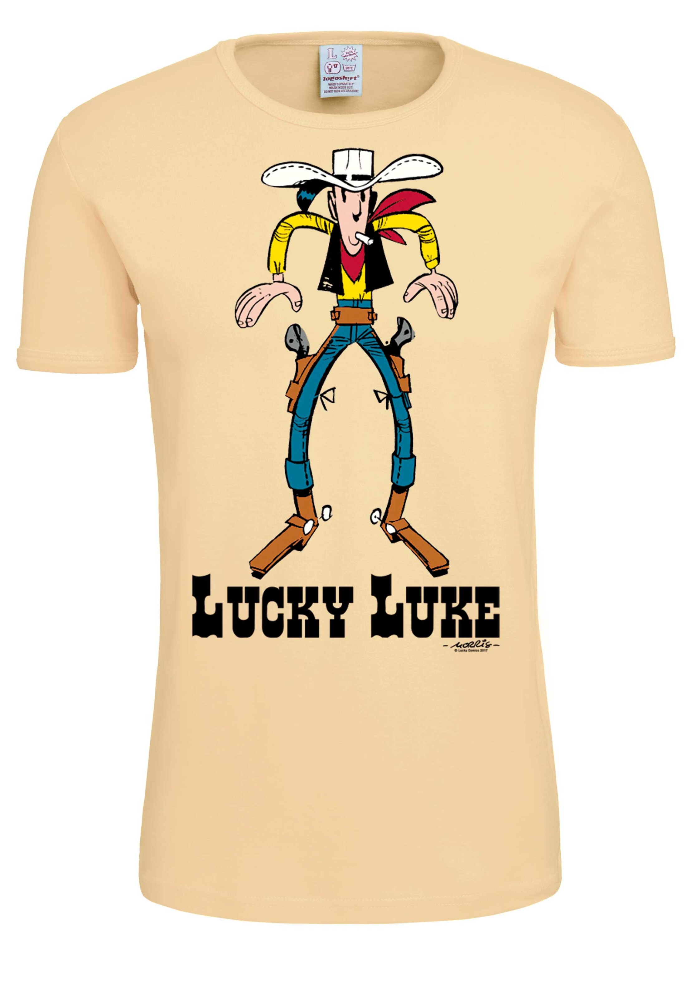 LOGOSHIRT Shirt 'Lucky Luke' in Gelb: Vorderseite