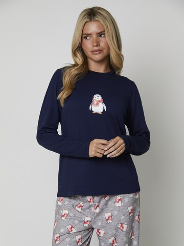 Loungeable Pyjama 'Penguin' in Grau