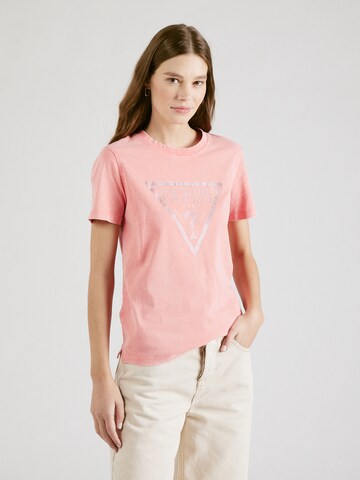 GUESS Μπλουζάκι σε ροζ: μπροστά