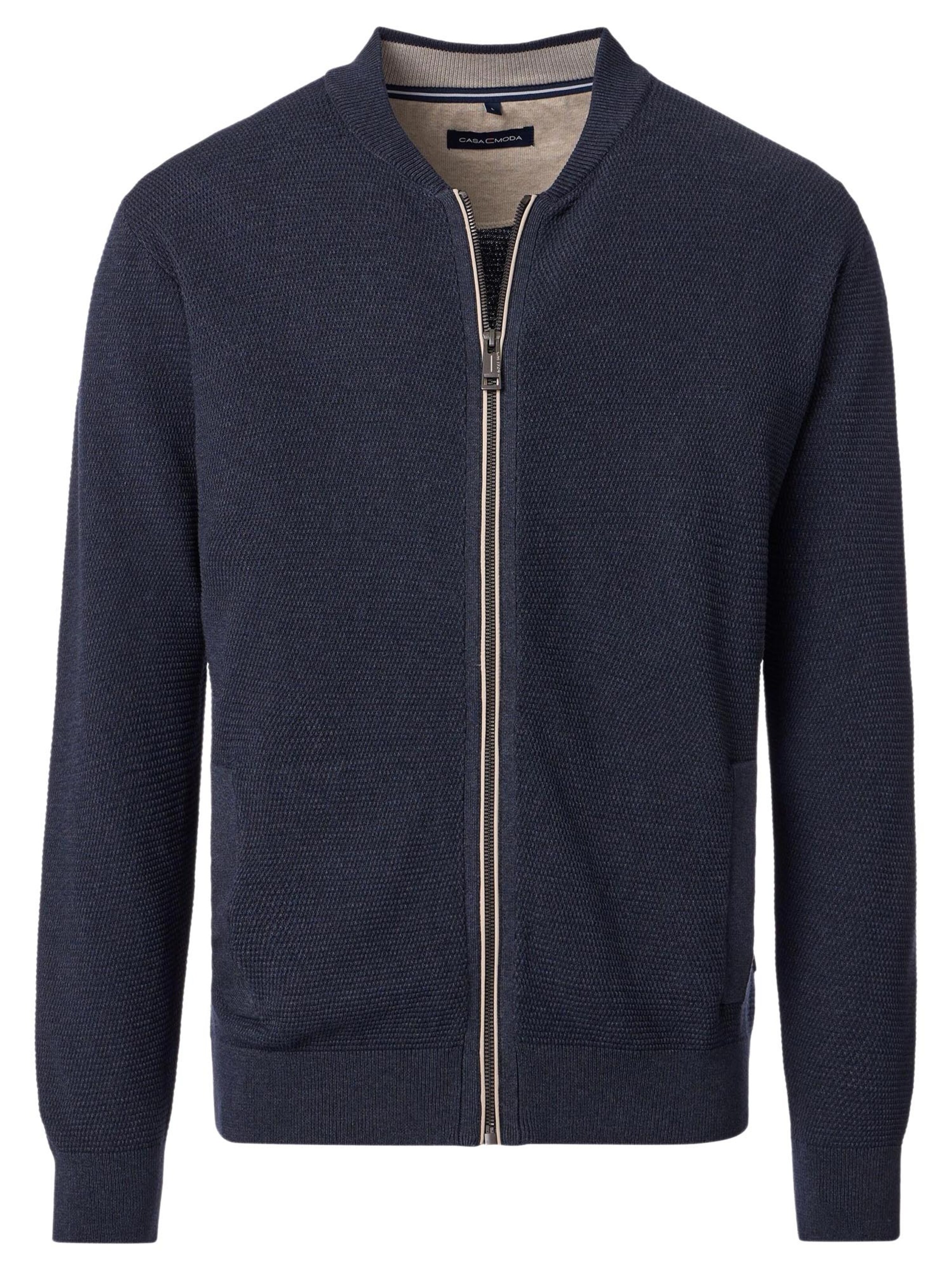 CASAMODA Knit Cardigan 'Basic' in Blue: front