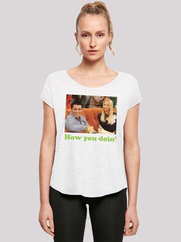 F4NT4STIC Shirt 'Friends TV Serie How You Doin' in Wit: voorkant