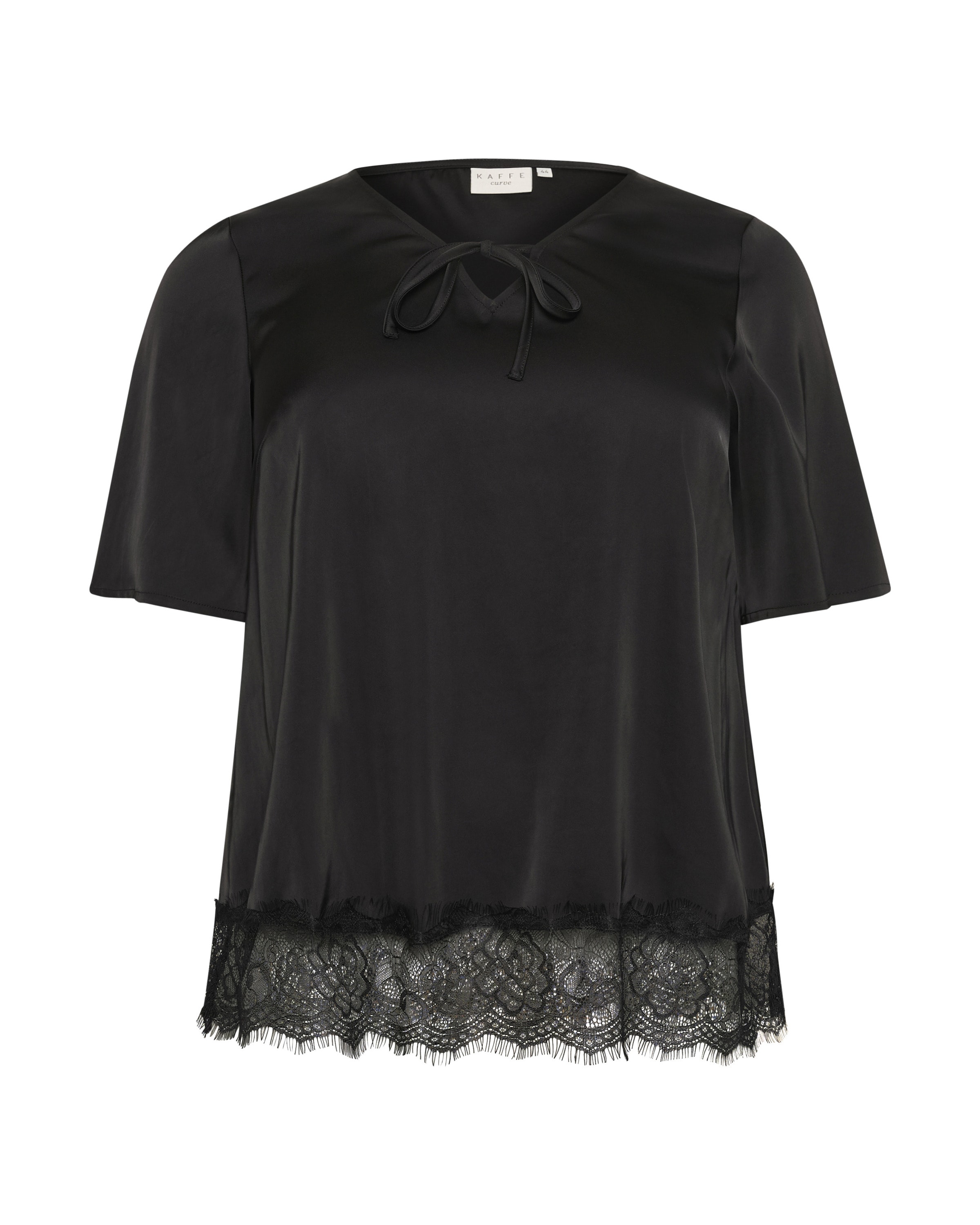 KAFFE CURVE Blouse 'Hilla Lace' in Black: front