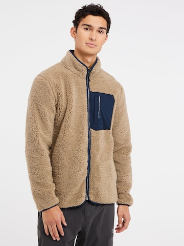 PROTEST Fleece jacket 'PRTTAVE' in Brown: front