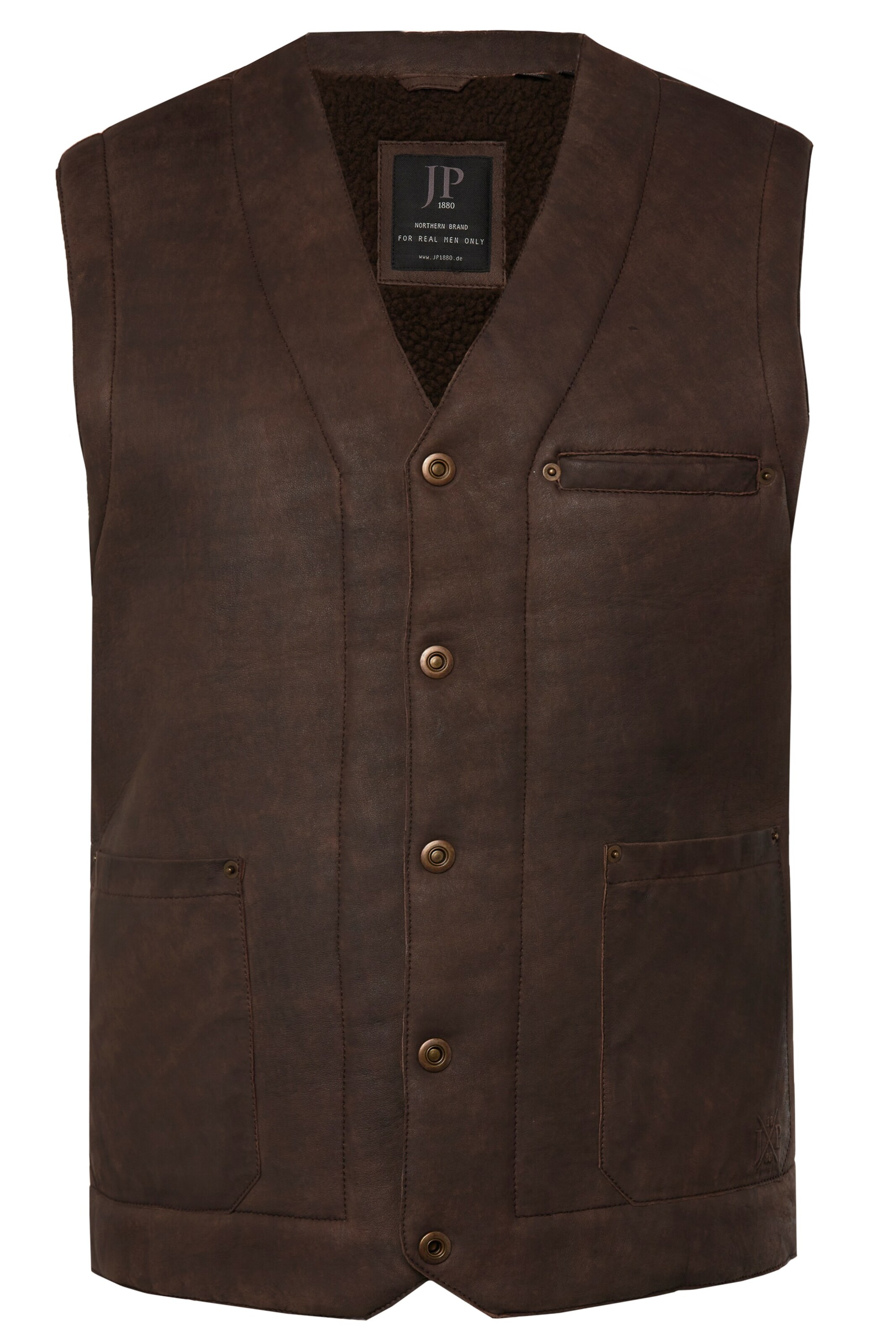JP1880 Vest in Brown: front