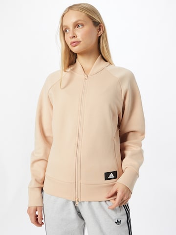 ADIDAS SPORTSWEAR Athletic Zip-Up Hoodie in Pink: front