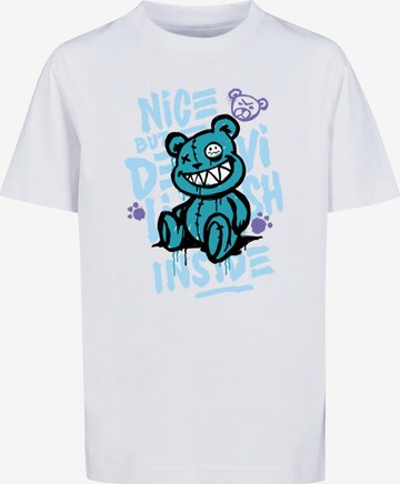 Maglietta 'Nice But Devilish' di Mister Tee in bianco: frontale