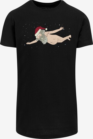 F4NT4STIC Shirt 'Rick and Morty Dead Space Santa' in Zwart: voorkant