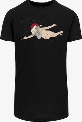 F4NT4STIC T-Shirt 'Rick and Morty Dead Space Santa' in Schwarz: predná strana