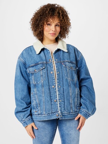 Levi's® Plus Between-Season Jacket '90s Sherpa Trucker' in Blue: front