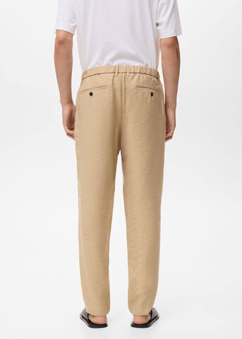 MANGO MAN Regular Pleat-Front Pants 'Vulcano' in Beige