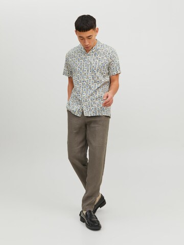 JACK & JONES Comfort fit Button Up Shirt 'BLULANDON' in Beige