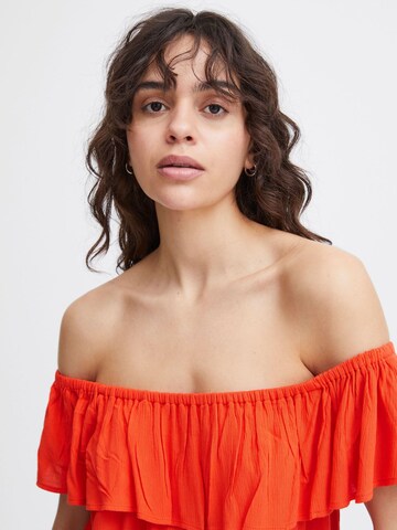 ICHI - Blusa 'Marakech' em laranja