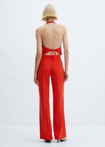 MANGO Flared Pleated Pants 'iguana' in Red