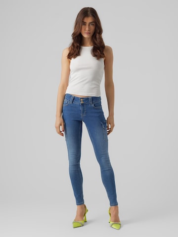 VERO MODA Skinny Cargo Jeans 'CATCH' in Blue