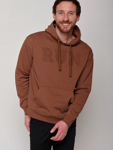 GREENBOMB Sweatshirt 'Run' in Bruin: voorkant
