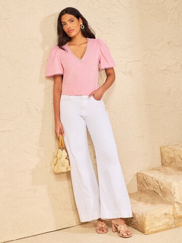 T-shirt love & roses en rose