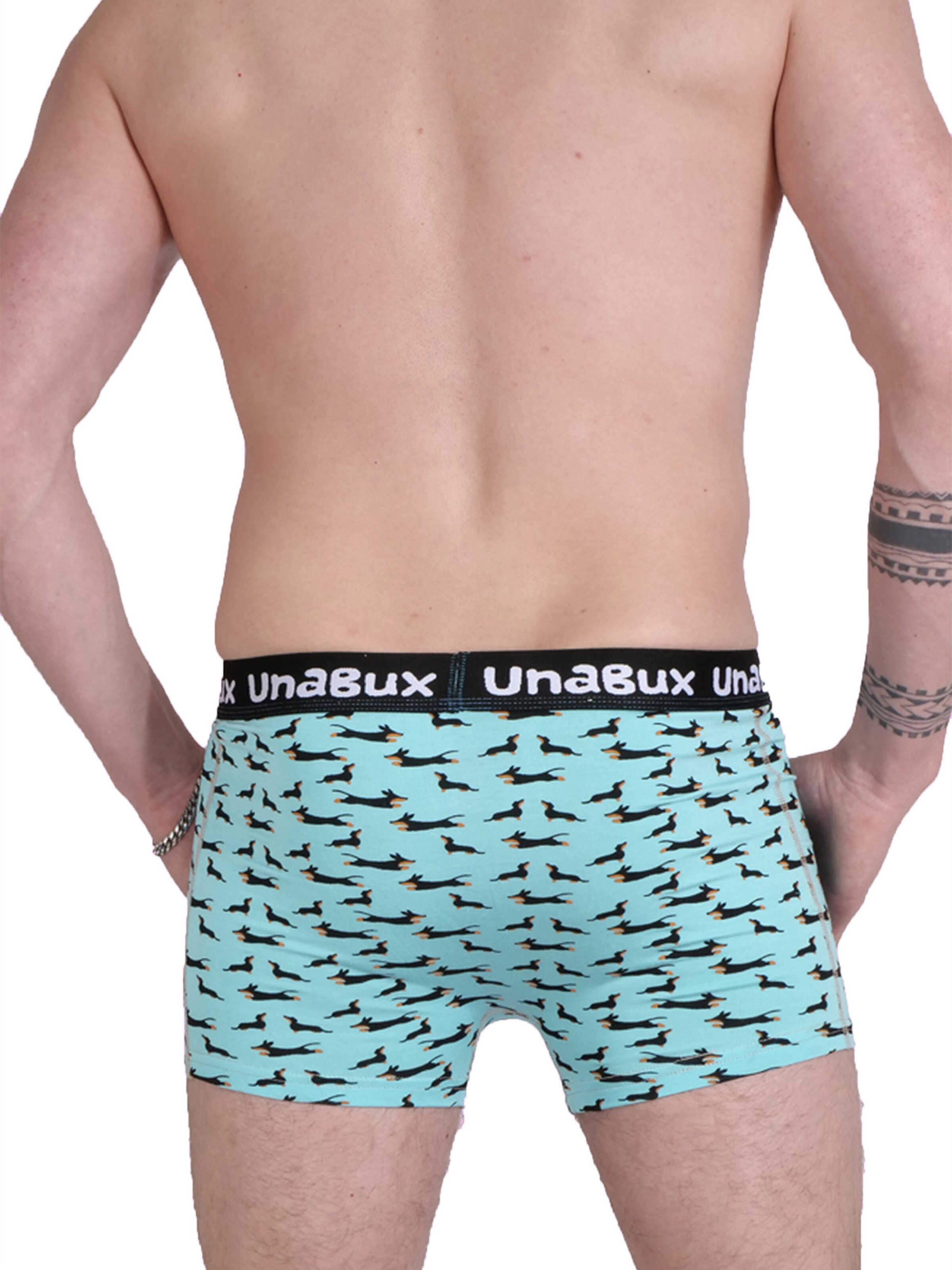 UNABUX Boxer ' BLACK WHITE RABBIT ' in Blau