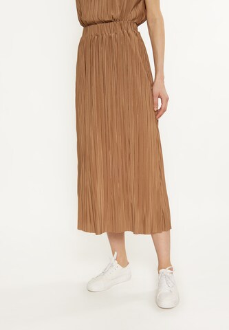Jupe usha WHITE LABEL en beige : devant