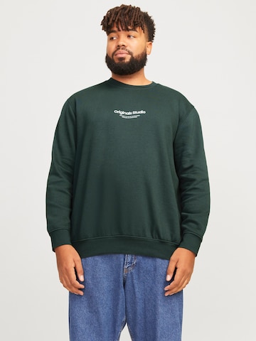 Jack & Jones Plus Sweatshirt 'JORVESTERBRO' in Grün: Vorderseite
