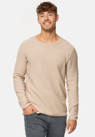 INDICODE JEANS Sweater 'Loakim' in Beige: front