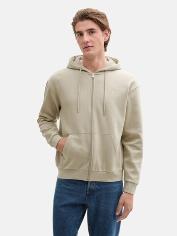 TOM TAILOR DENIM Sweatvest in Beige: voorkant
