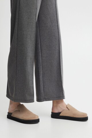 ICHI Wide leg Broek 'Kate' in Grijs