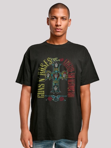 F4NT4STIC Shirt 'Guns N' Roses Skull Rock Band Merch' in Black: front