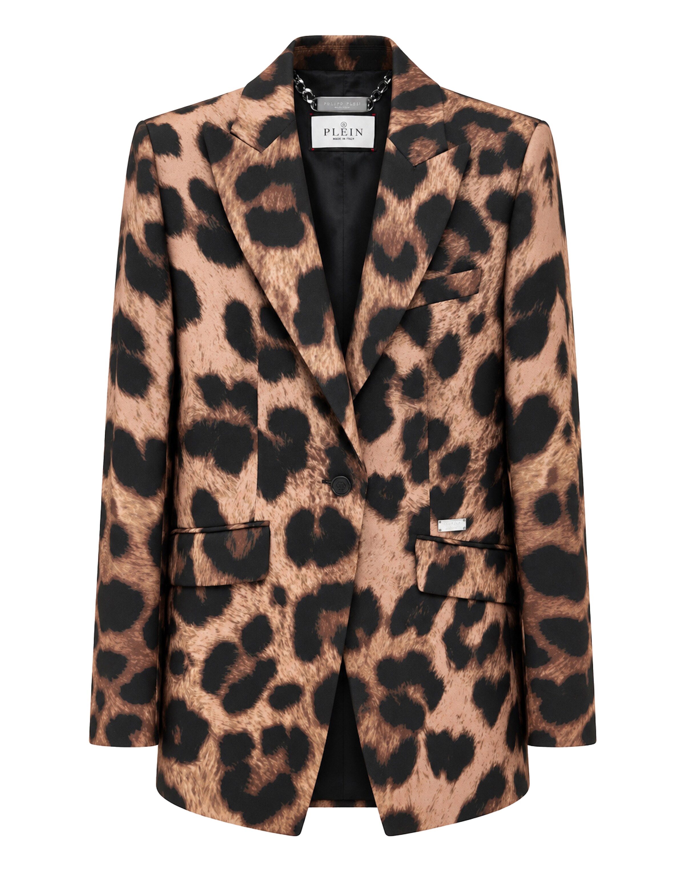 Philipp Plein - Blazer 'Leopard' en marrón: frente