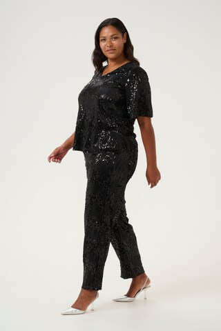 KAFFE CURVE Blouse 'nicoleen Sequin' in Zwart
