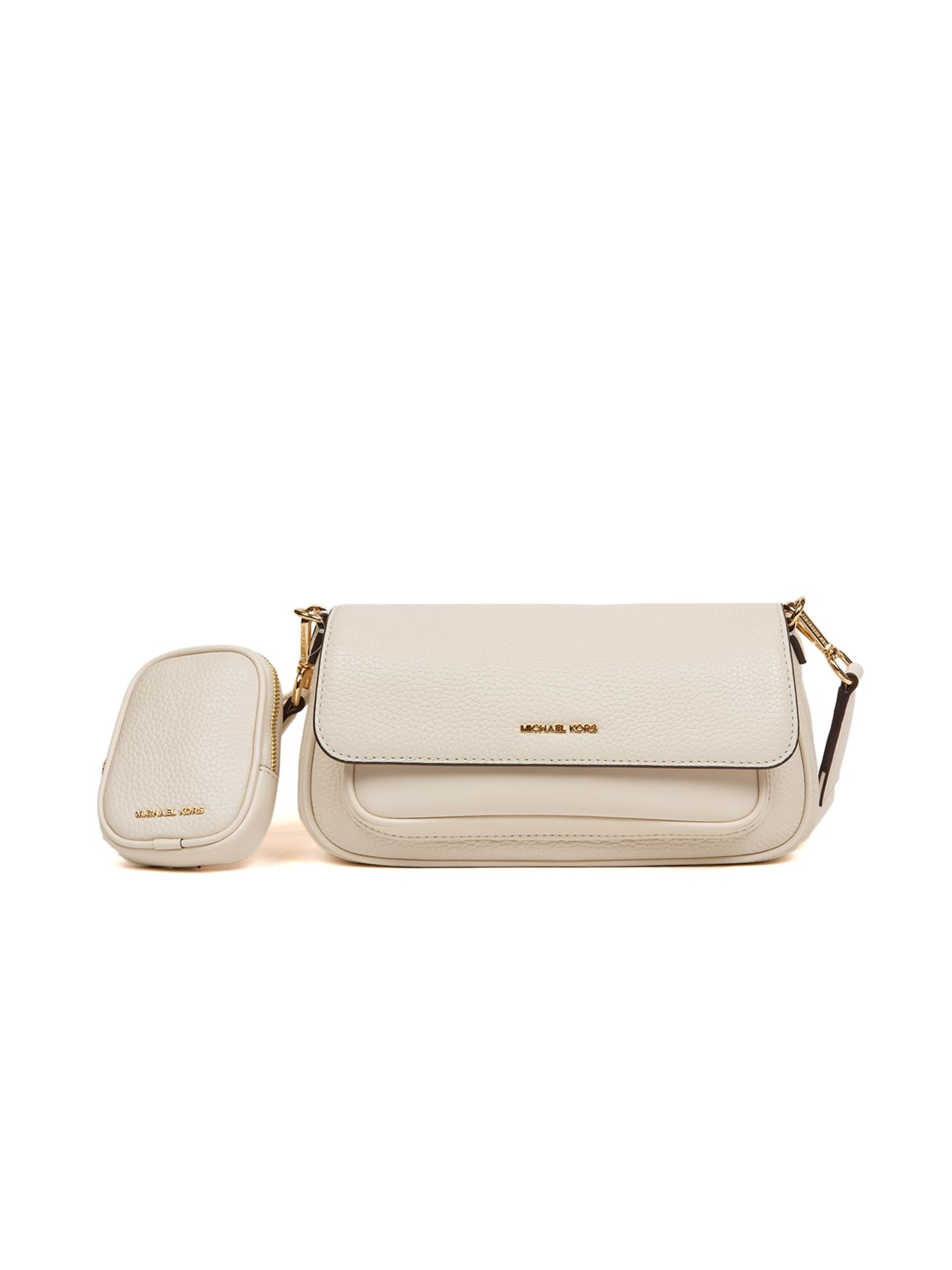 Michael Kors Umhängetasche 'Jet Set Travel Small Flap Crossbody With Tech Attachment'‌‌‌‌‌‌‌‌‌ in Beige: Vorderseite