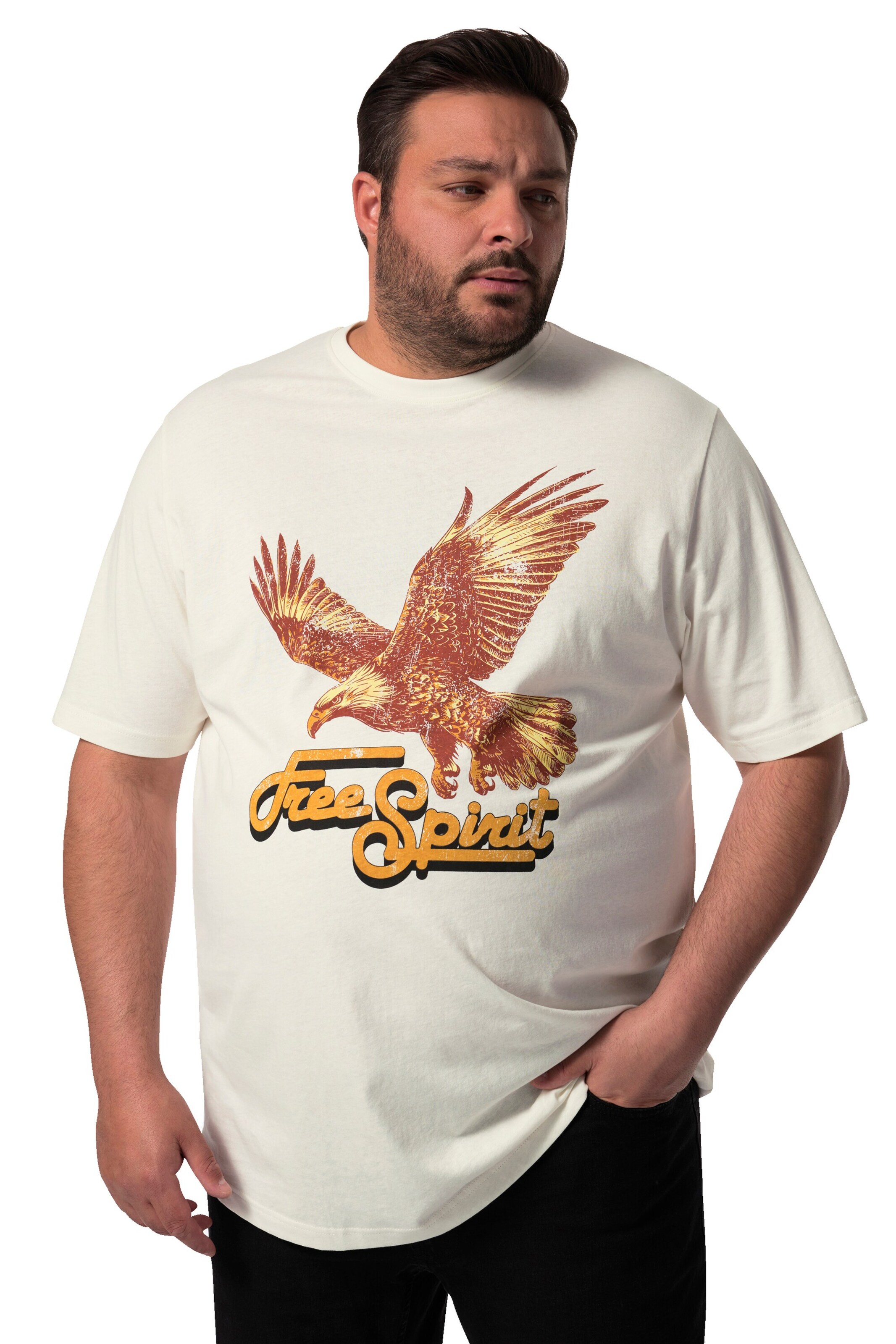 Men Plus Shirt in White: front