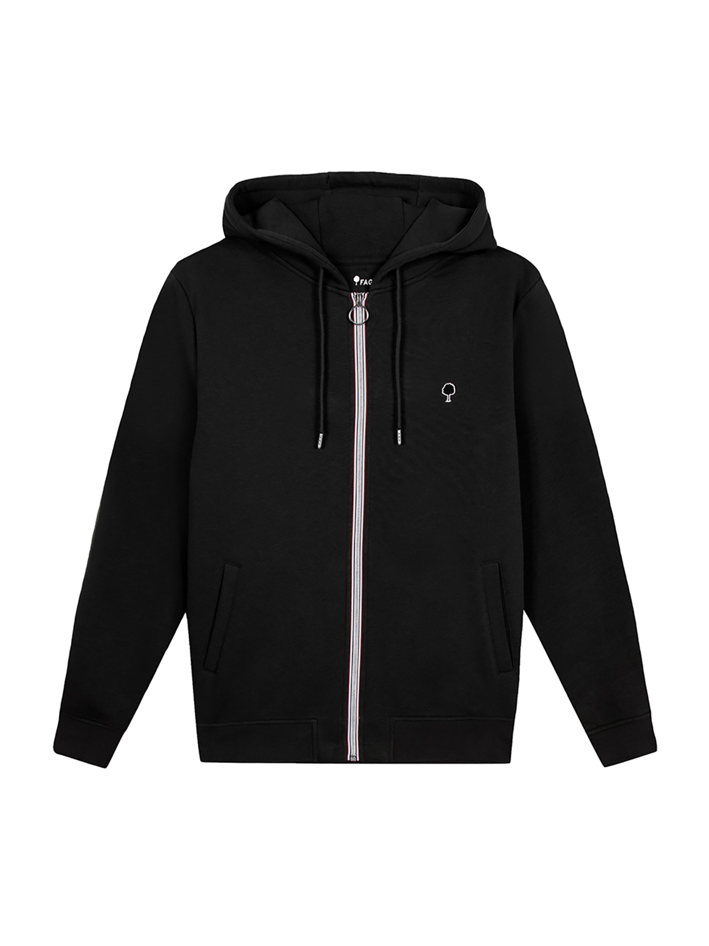 FAGUO Zip-Up Hoodie 'Mesnil' in Black: front