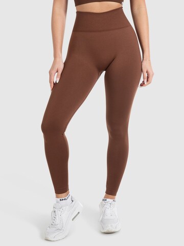 Skinny Leggings ' Amaze Scrunch Pro ' Smilodox en marron : devant