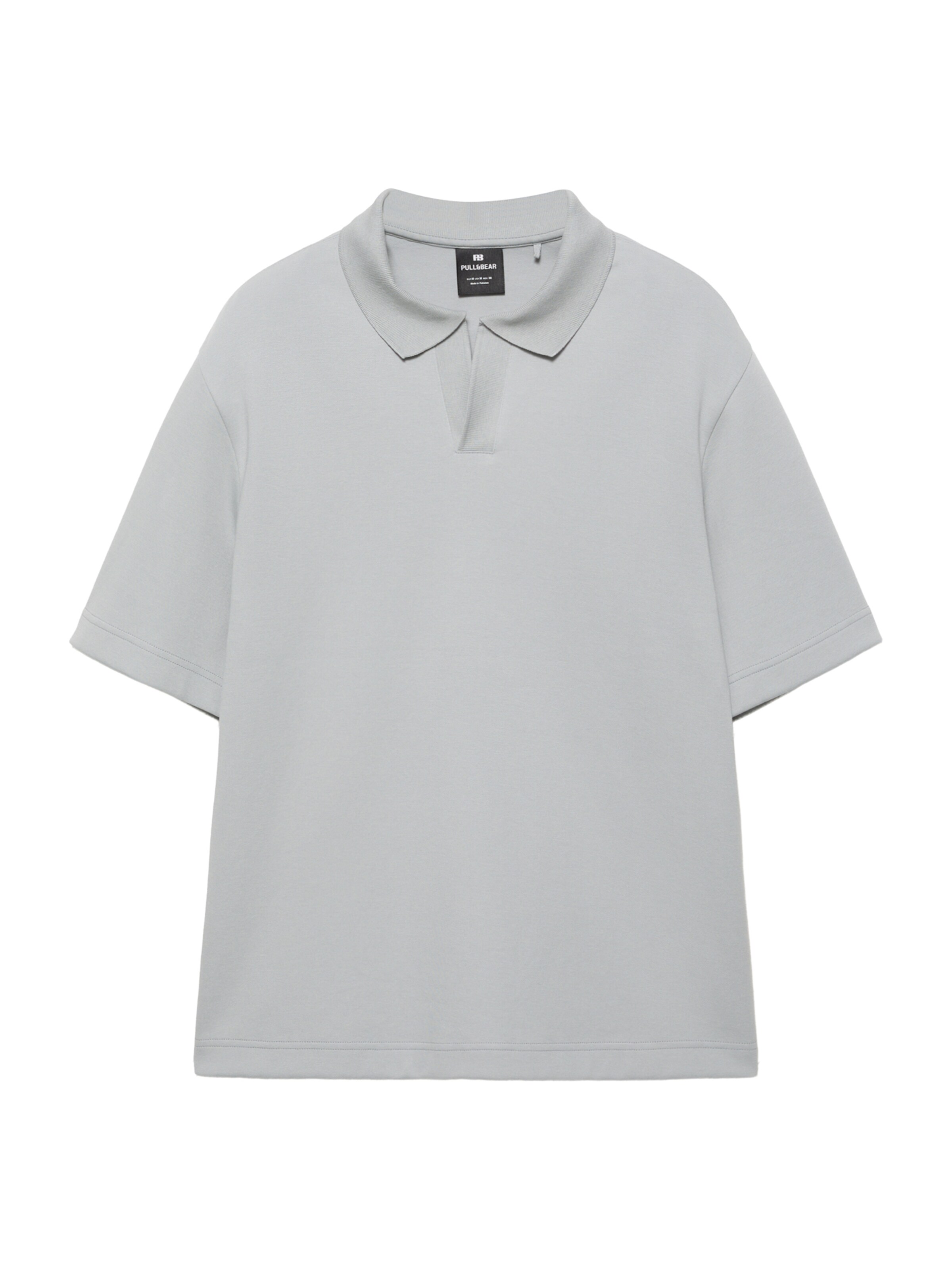 Pull&Bear Poloshirt in hellgrau, Produktansicht