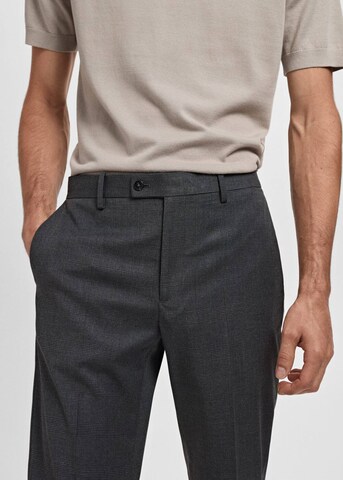 MANGO MAN Slim fit Pleated Pants 'Milan' in Grey