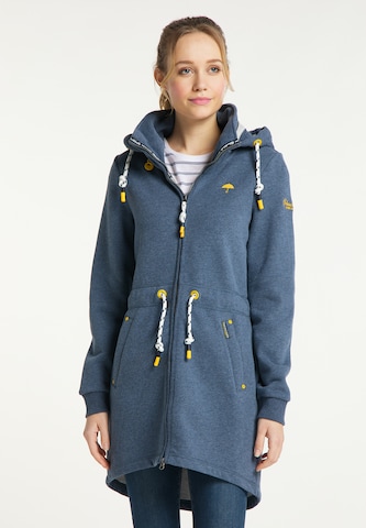 Schmuddelwedda Zip-Up Hoodie in Blue: front