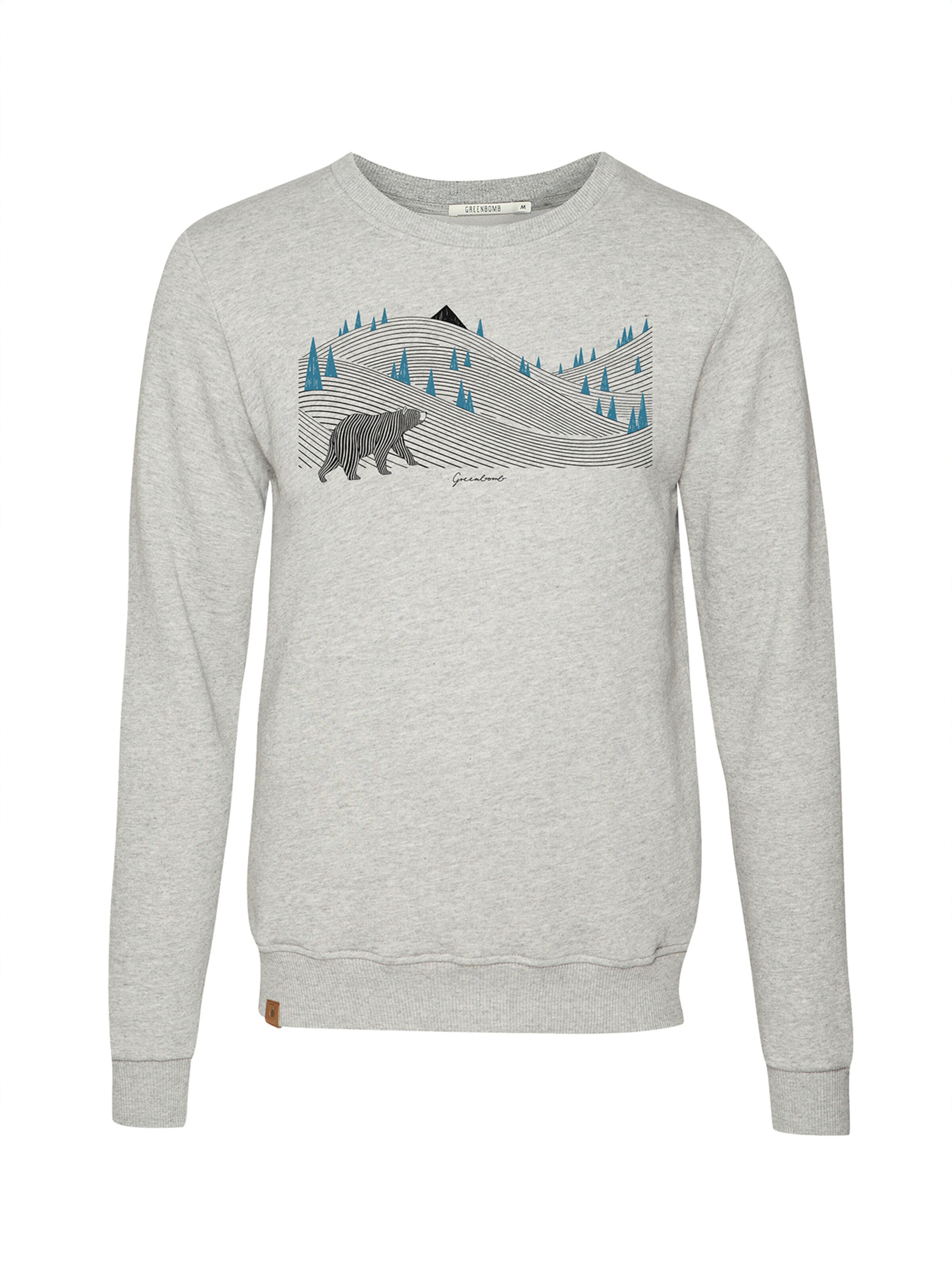 Felpa 'Animal Bearland' di GREENBOMB in grigio: frontale