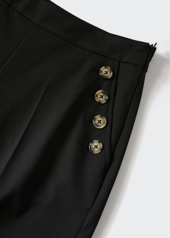 MANGO Szeroka nogawka Spodnie w kant 'Annie' w kolorze czarny