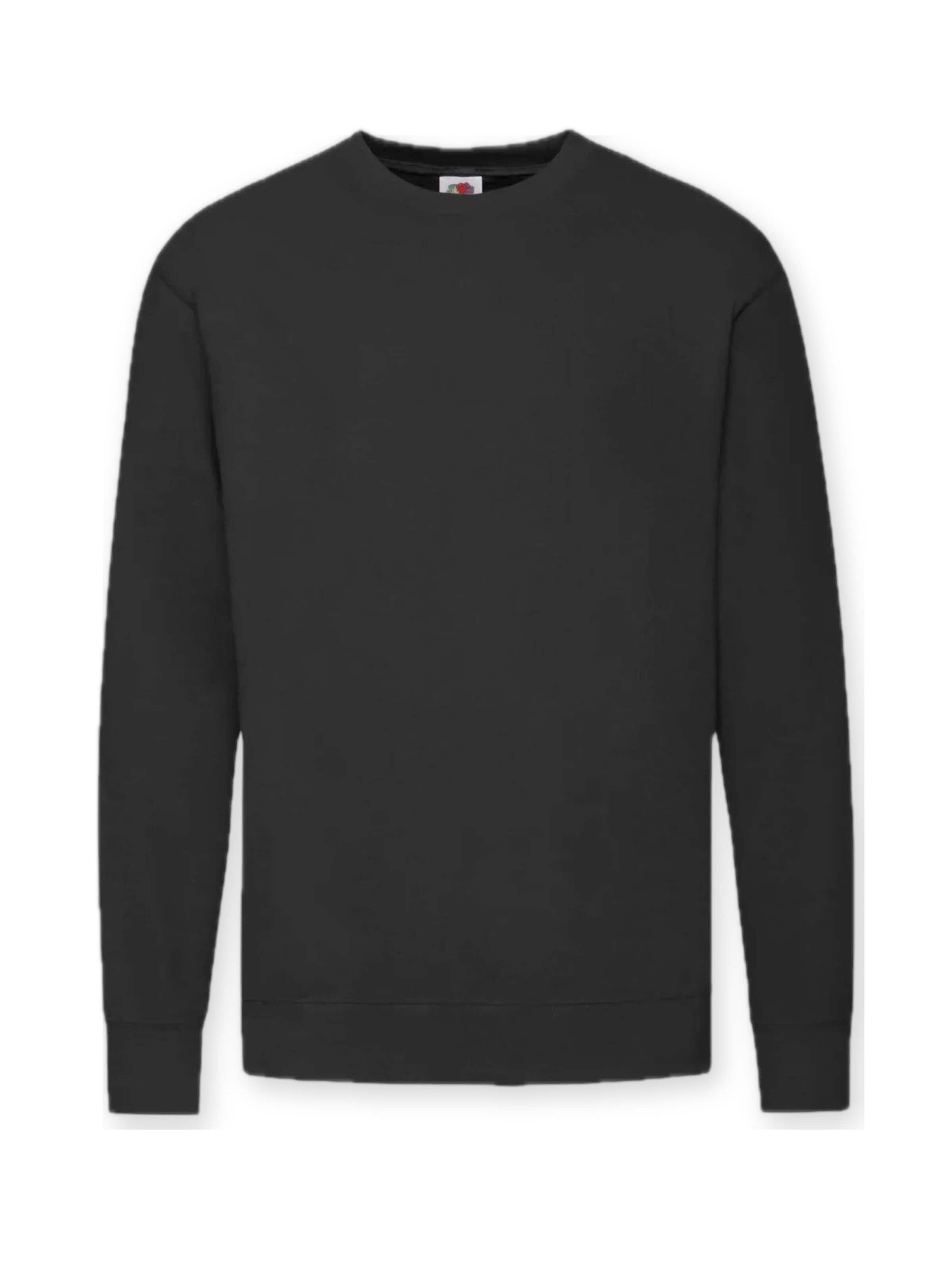 FRUIT OF THE LOOM Sweatshirt 'Crewneck sweatshirt' in Zwart: voorkant