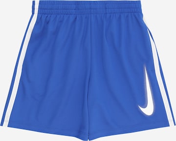 NIKE Workout Pants in Blue: front