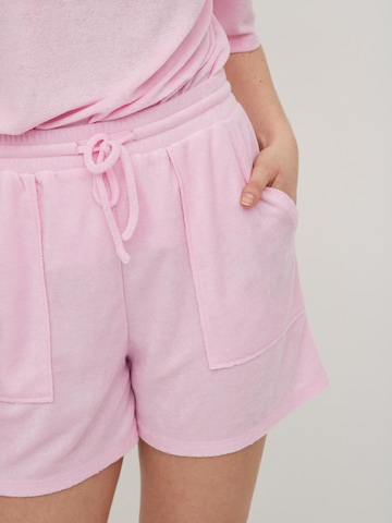 VILA Loose fit Pants 'LULE' in Pink