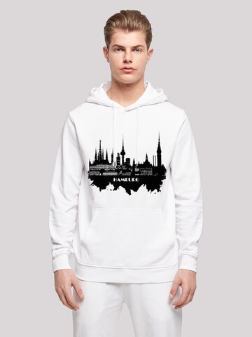 F4NT4STIC Sweatshirt 'Cities Collection - Hamburg skyline' in Wit: voorkant