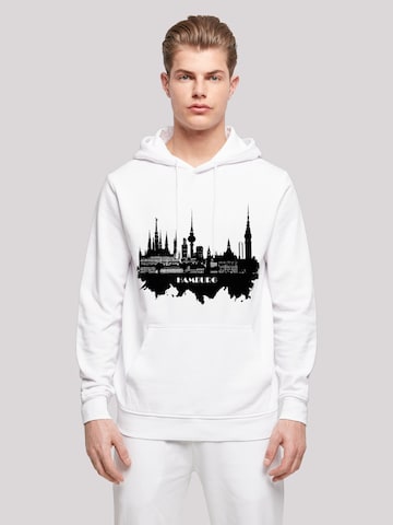 F4NT4STIC Sweatshirt 'Cities Collection - Hamburg skyline' in Wit: voorkant